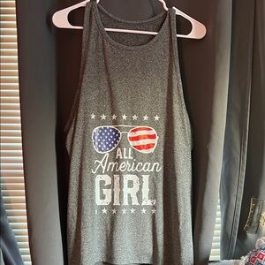 SHEIN Gray All American Girl Tank Top